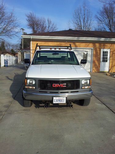 1995 gmc chevy 3500 4x4 flatbed gooseneck 23k original 9ft. western snow plow