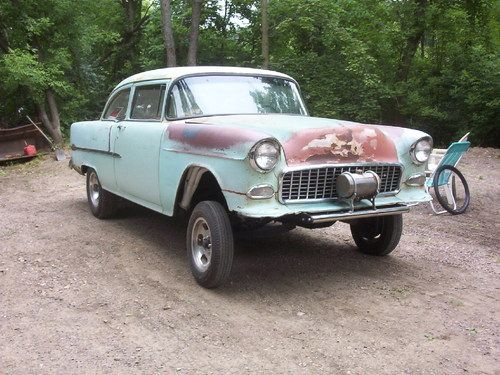 55 chevy gasser drag old school patina