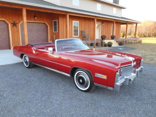 1976 cadillac eldorado convertible 1owner very original unmolested triple red nr