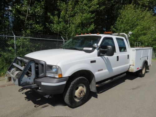 Ford f350xl service truck crew cab ac auto dually traffic advisor 4x4 fuel tank