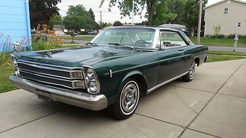 1966 ford galaxie 500 xl fastback, green w/ white interior, car hot rod rat old