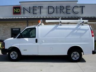 06 chevy 3/4 work van ladder racks bins bulkhead 71k mi net direct auto texas