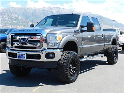 Ford crew cab powerstroke diesel 4x4 lariat custom new lift wheels tires auto