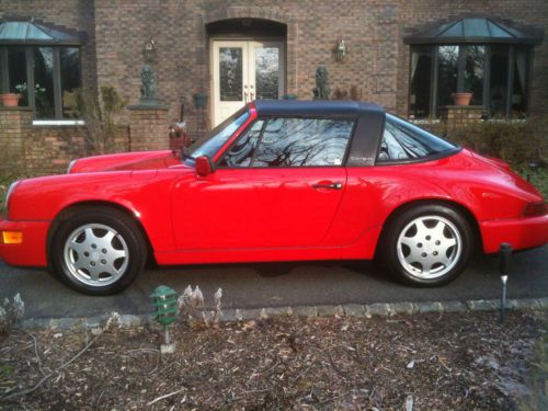 1990 porsche 911 carrera 4 targa immaculate red 78,000 miles - ceo sport vehicle