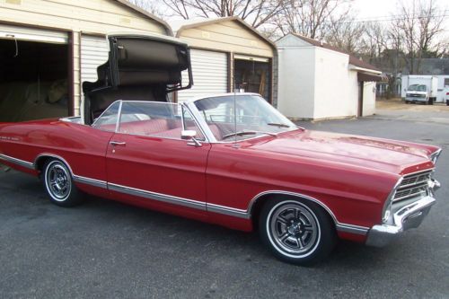 1967 ford galaxie 500 convertible! red with white power top