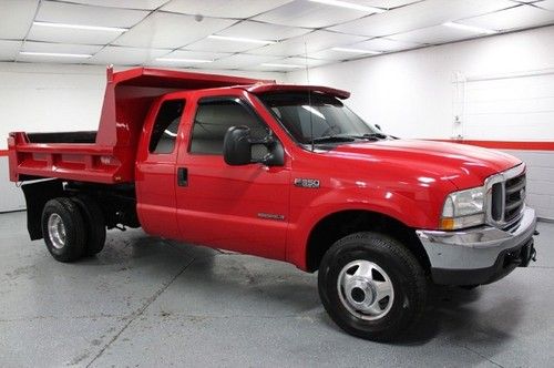 02 f350 xlt dump truck 7.3l powerstroke turbo diesel 4x4 4wd rare auto serviced