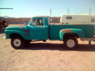 Rare all original 1963 ford f100 custom cab 4x4 step side v8 pick-up truck