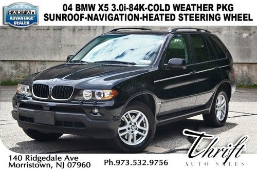 04 bmw x5 3.0i-84k-cold weather pkg-sunroof-navigation-heated steering wheel