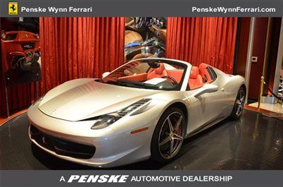 2012 ferrari 458 spider argento with rosso penske wynn ferrari las vegas nevada