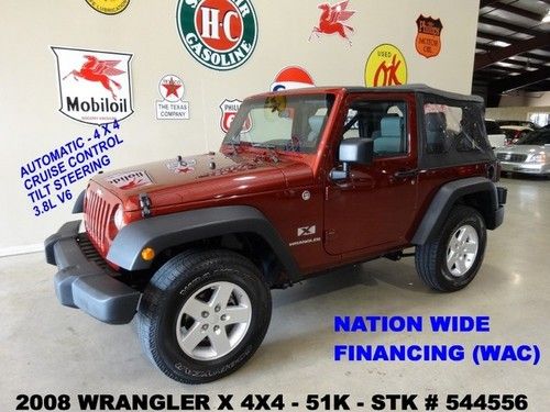 2008 wrangler x,4x4,automatic,2 door,soft top,cloth,17in wheels,51k,we finance!!