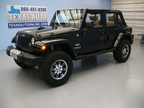 We finance! 2010 jeep wrangler unlimited sahara 4x4 nav hard top lift texas auto