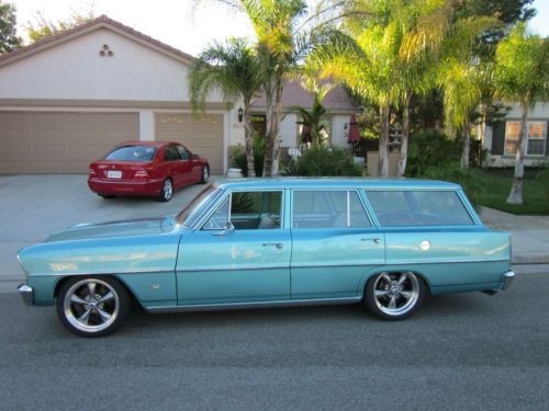 66 nova wagon - (restoration just completed) orig. ca. black plate- rust free