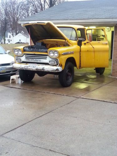 1959 chevy apache 36  highboy 7 ft tall stock ht  original napco  4x4 truck