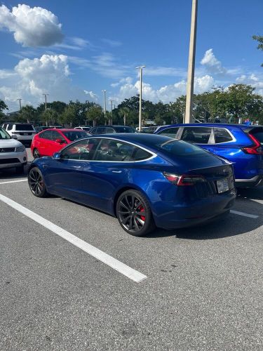 2020 tesla model 3 performance with rear spoiler