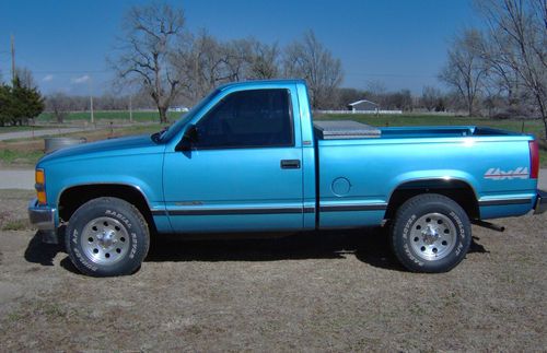 1994 chevrolet cheyenne regular cab pickup-light blue-nice