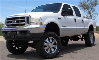 *no reserve* 2002 ford f250 xlt 7.3l diesel lifted crew 4x4 sb low mile az clean