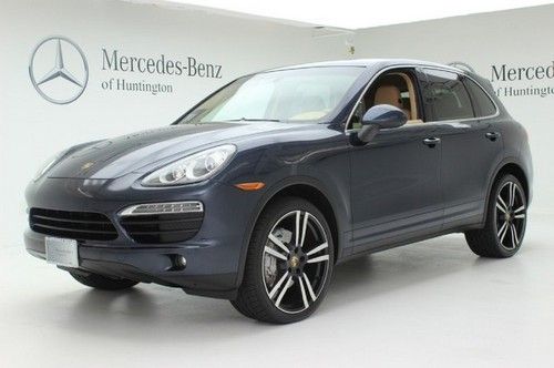 11 porsche cayenne s 22 turbo wheels leather wood trim sunroof bose nav blue