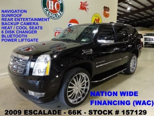 2009 escalade,sunroof,nav,rear dvd,htd/cool lth,giovanna 24&#039;s,66k,we finance!!