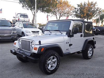 03 jeep wrangler x clean carfax one owner a/c  4x4 inline six 4.0l manual