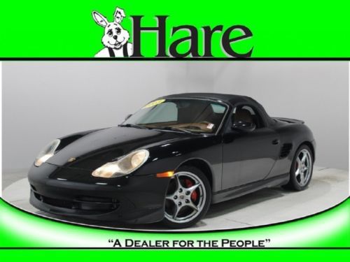 Porsche black boxster s convertible clean car manual leather a/c