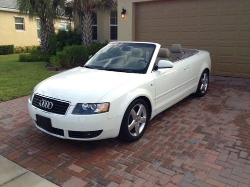 04 white audi a4 1.8t convertible! clean title in hand ready to go! make a offer