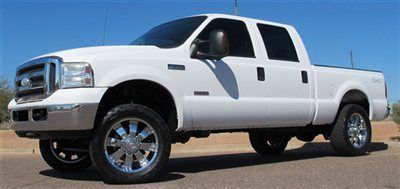 **no reserve** 2005 ford f250 xlt diesel crew short bed 4x4 level kit az clean!!