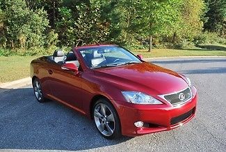 2010 lexus is 350 convertible red/blk gps navi 9k miles warranty mint