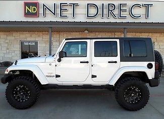 10 lift white new 18&#034; wheels 35&#034; tires hard top carfax nav net direct auto texas