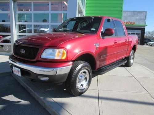 F150 red crew cab xlt low miles v8 4x4 truck new tires 4wd we finance pickup