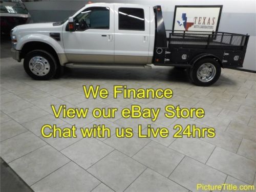 08 f450 king ranch 2wd flat bed 6.4 diesel heated seats tv dvd we finance texas