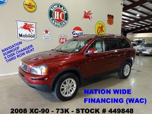 2008 xc90,fwd,3.2l,sunroof,nav,lth,6 disk cd,3rd row,17in whls,73k,we finance!!