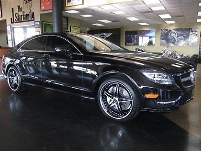 12 benz cls 550 sedan black on lite gray navigation back up camera savini wheels