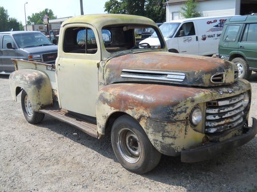 1949 ford f-1 pickup truck flathead v8 manual 3 speed rat rod patina