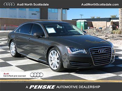 2011 audi a8 l- v8 awd-cerified-19k miles-leather-sun roof-heated seats