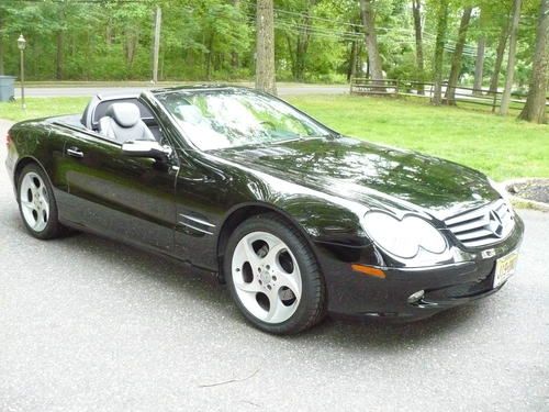 04 mercedes sl500 hardtop leather heated cooled navi hid keyless convertible fog