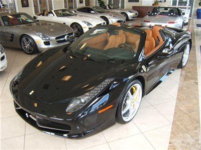 2013 ferrari 458 spider 421 miles black / natural